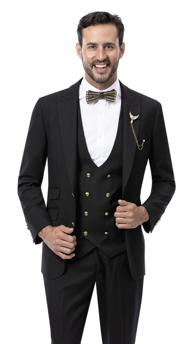 Black Double Breasted Suit