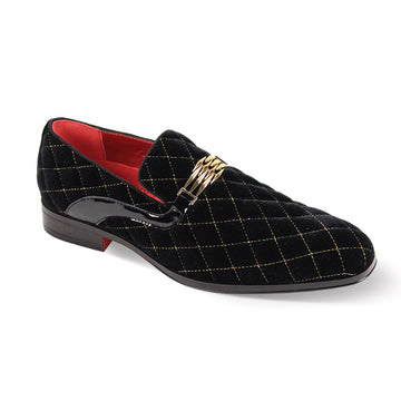 Marc Midnight - Black And Gold Loafers