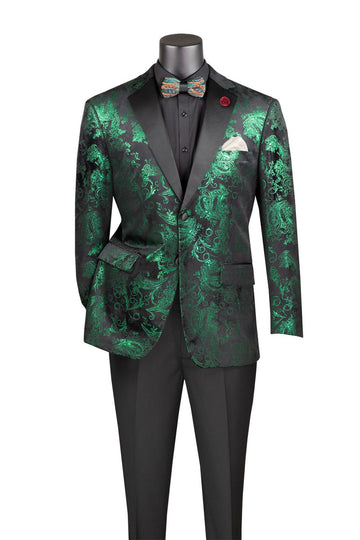 Modern Fit Embossed Velvet Sport Coat – Single-Breasted, 2 Buttons