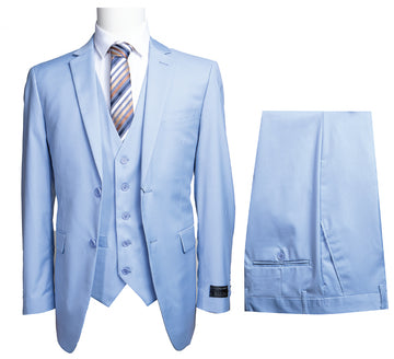 Celestial blue three-piece suit