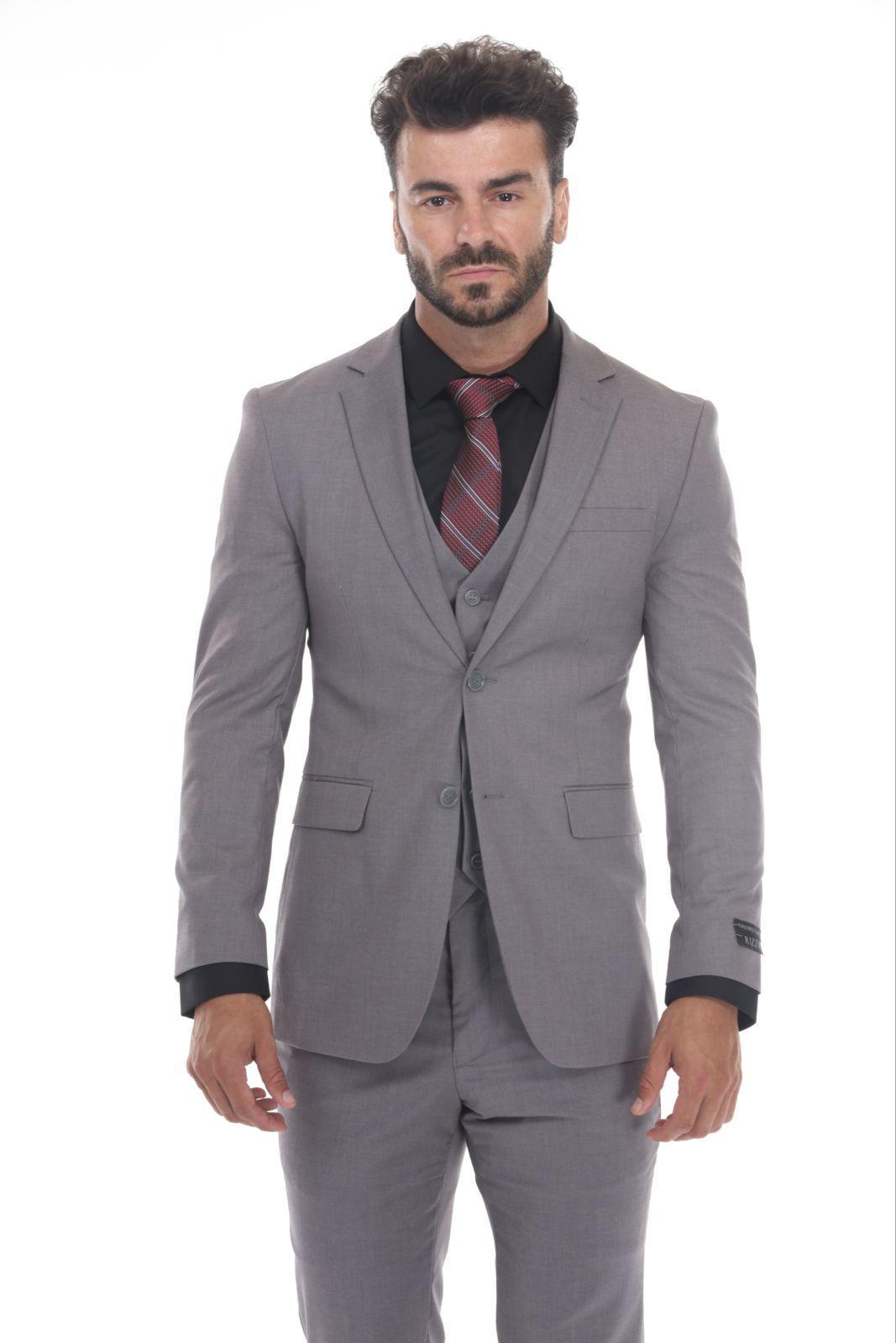 slim fit dress slacks 3-Piece Gray Slim Fit – MARCNULOOKFASHION INC