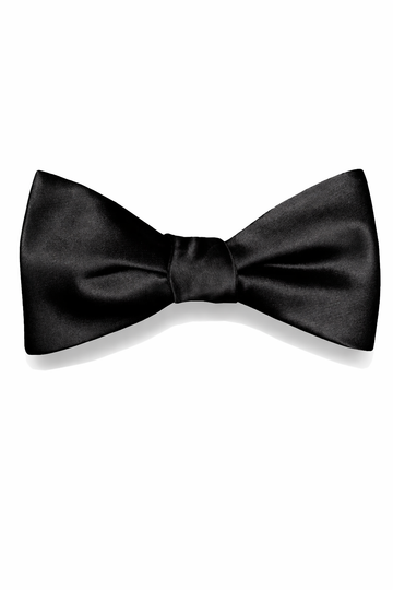 Elegant Black Satin Bow Tie