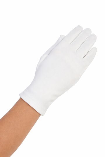 White First Holy Communion Gloves for Girls – Classic Wrist-Length Church Gloves
