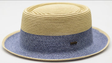 Wallstreet Two-Tone Woven Boater Hat
