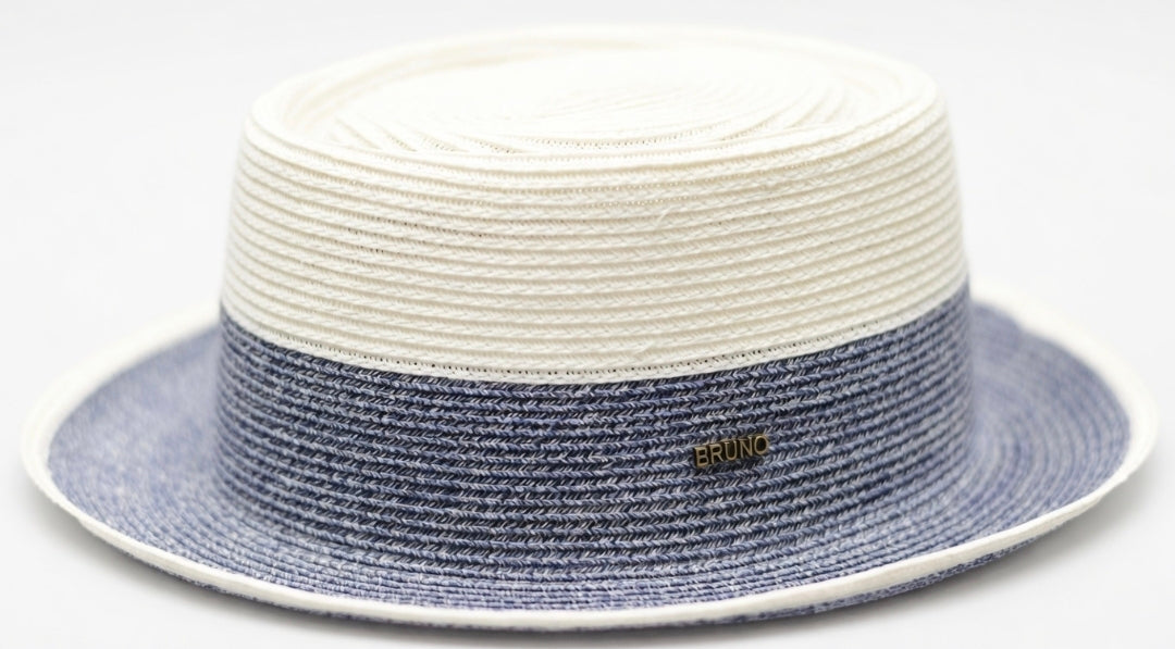 Wallstreet Two-Tone Woven Boater Hat