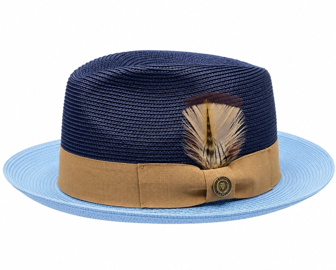 South Beach Two-Tone Straw Fedora Hat – Men’s Dress Hat