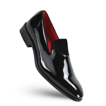 After Midnight Black Patent Leather Slip On Shoes