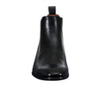 Men's Black Chelsea Leather Dress Boot with Genuine Leather Upper and Slip-On Elastic Side Panels for Business, Wedding and Formal Wear

