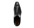 Men's Black Chelsea Leather Dress Boot with Genuine Leather Upper and Slip-On Elastic Side Panels for Business, Wedding and Formal Wear
