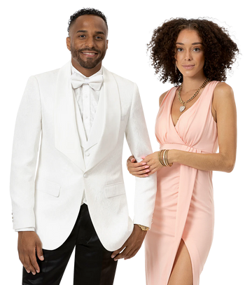Simple White Three Piece Suit