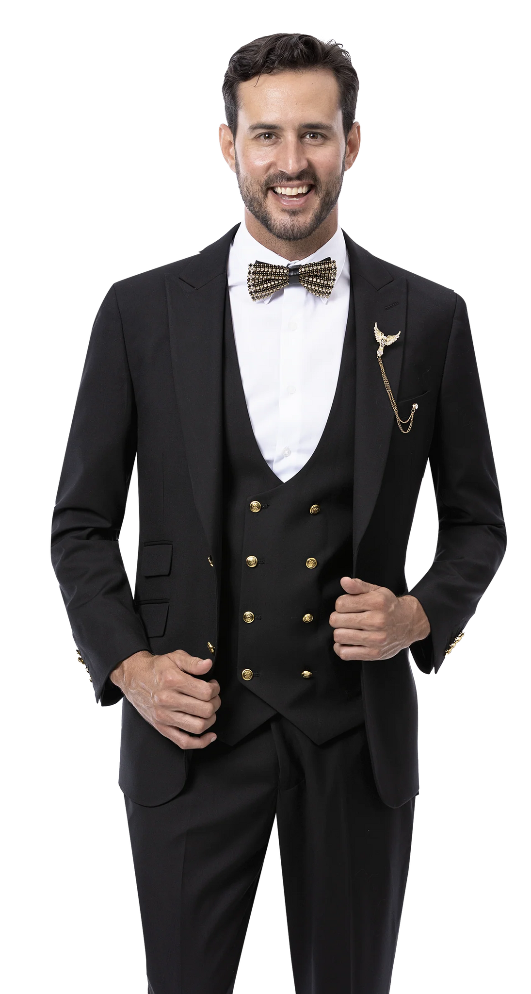 Black Double Breasted Suit