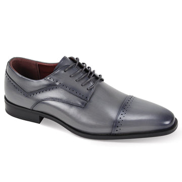 Giorgio Venturi Grey Cap-Toe Oxford Dress Shoes