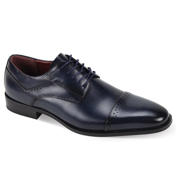 Giorgio Venturi Navy Cap-Toe Oxford Dress Shoes