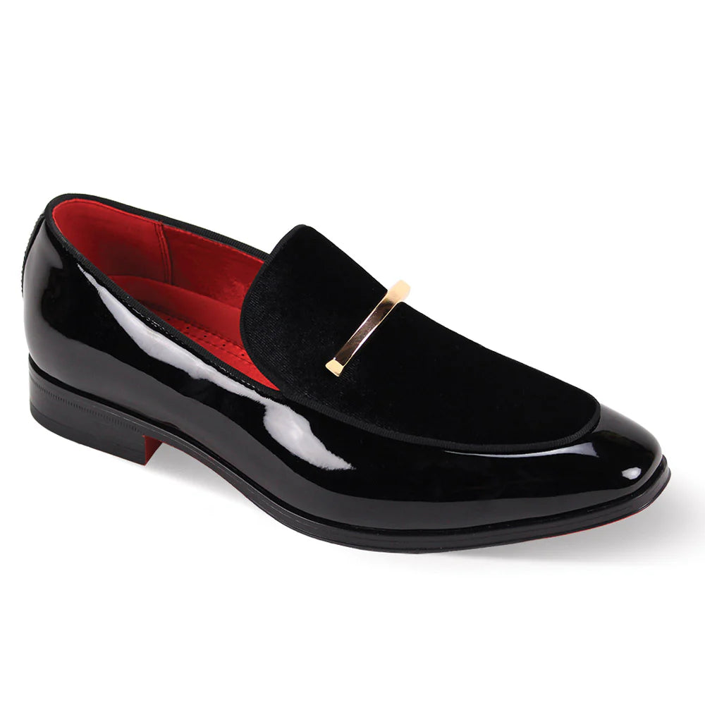 After Midnight Black Patent Leather Slip On Shoes