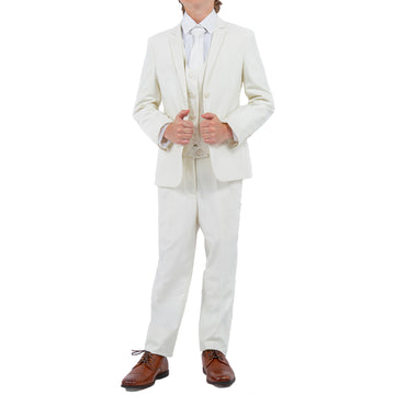 Tazzio Boys' 5-Piece Off-White Suit Set