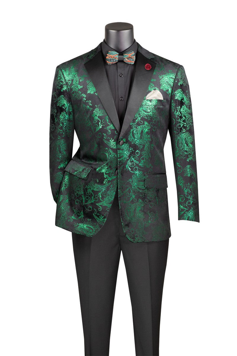 Modern Fit Embossed Velvet Sport Coat – Single-Breasted, 2 Buttons