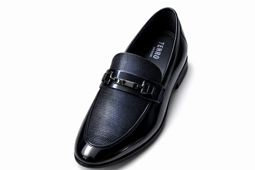 Black Textured Loafer
