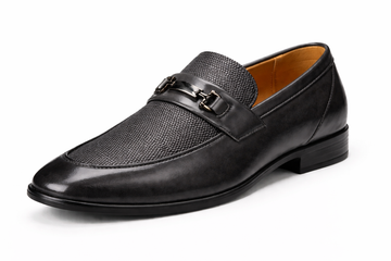 Men’s Luxury Dark Grey Leather Textured Dress Shoe