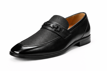 Men’s Luxury Black Leather Textured Dress Shoe