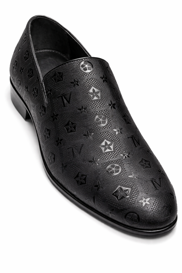 Terroni Black Embossed Loafers