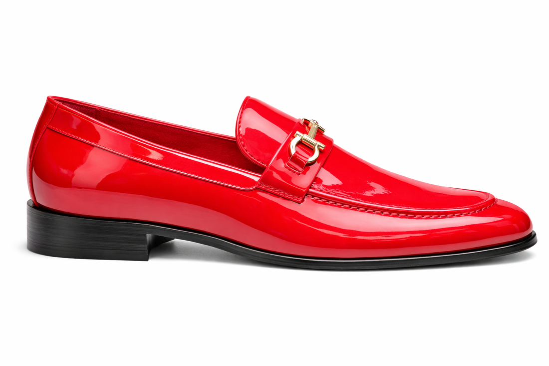 Terroni Red Patent Horsebit Loafers
