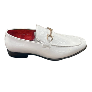 Terroni Black Patent Horsebit Loafers White