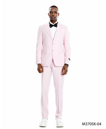 Tazzio Men's Pink 3-Piece Linen Suit – Double-Breasted Vest