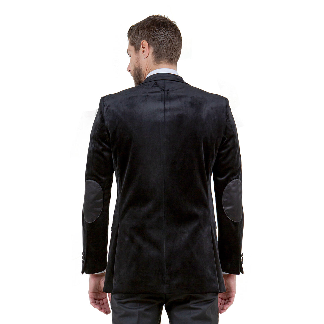Tazzio Men's Black Velvet Blazer – Modern Fit Notch Lapel Jacket