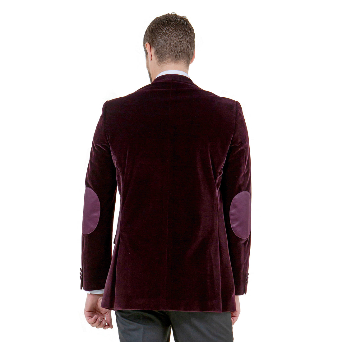 Tazzio Men's Wine Velvet Blazer – Modern Fit Notch Lapel Jacket