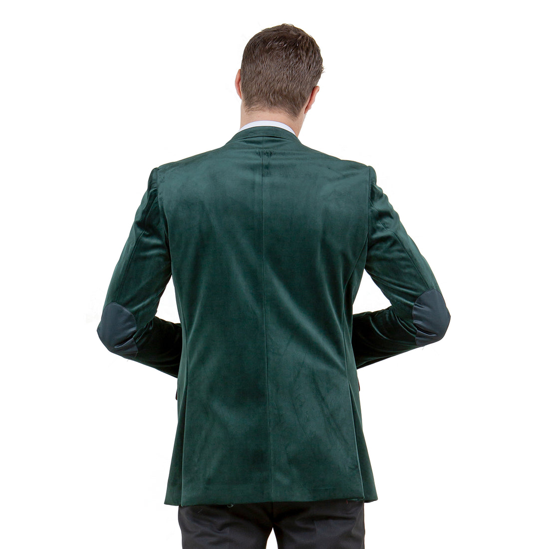 Tazzio Men's Hunter Green Velvet Blazer – Modern Fit Notch Lapel Jacket
