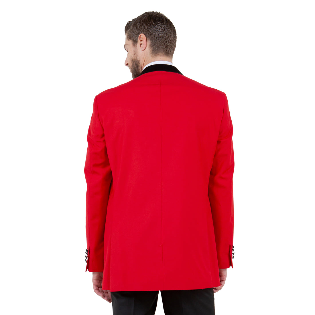 Tazzio Men's Red Tuxedo-Inspired Sport Coat – Satin Notch Lapel Formal Blazer