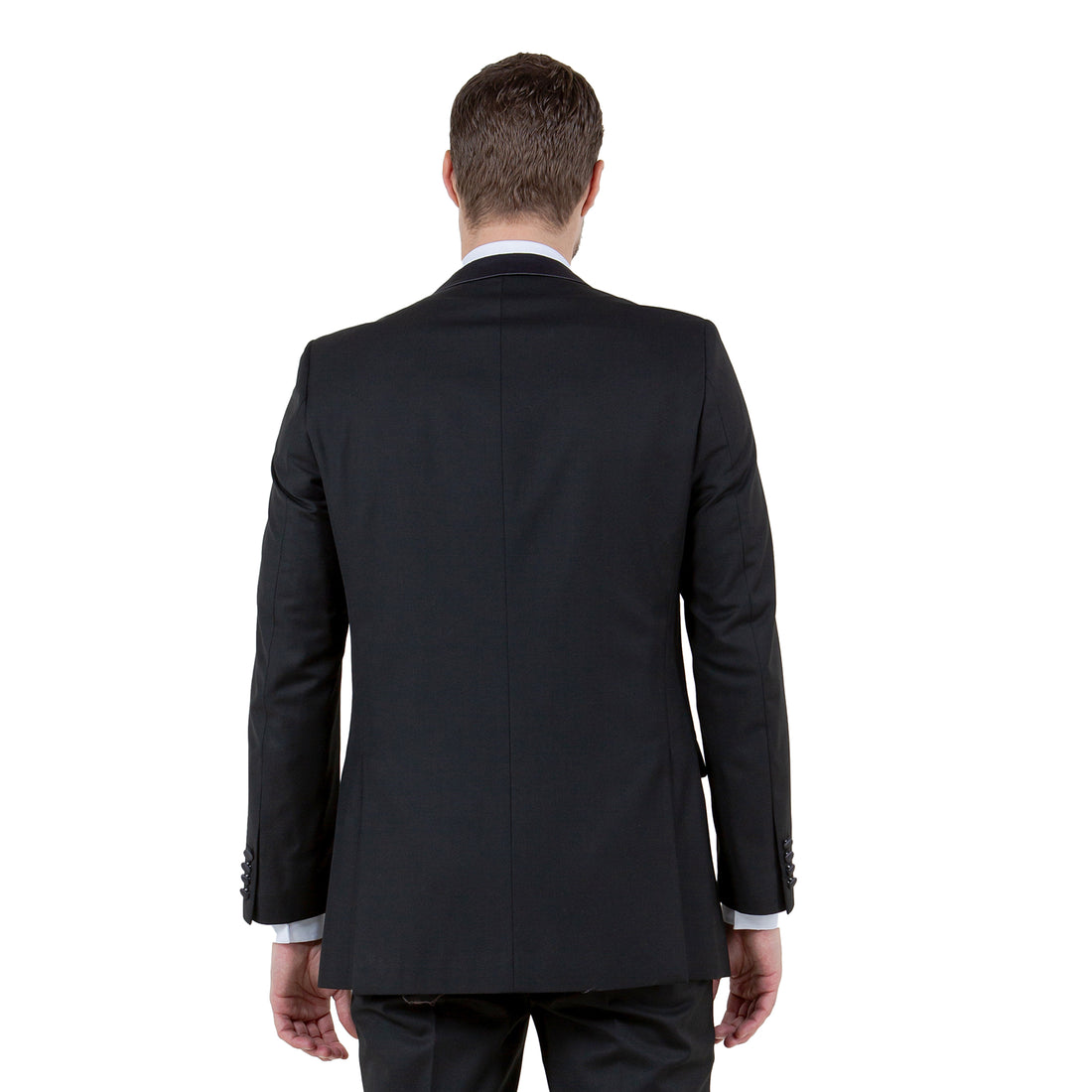 Tazzio Men's Black Tuxedo-Inspired Sport Coat – Satin Notch Lapel Formal Blazer