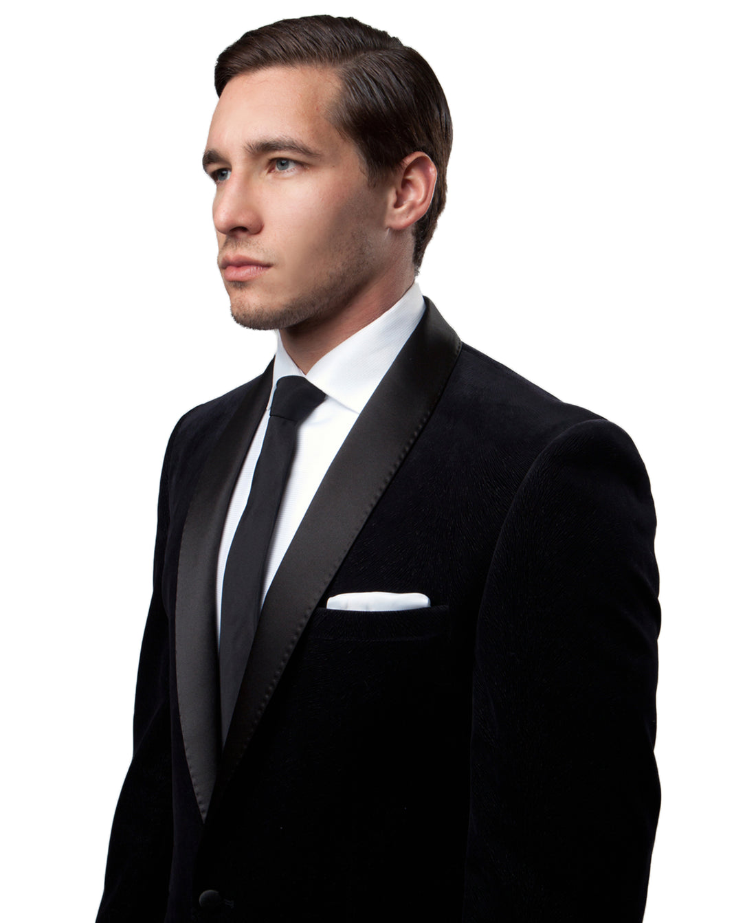 Tazzio Men's Black Velvet Tuxedo-Inspired Sport Coat – Satin Shawl Lapel Formal Blazer