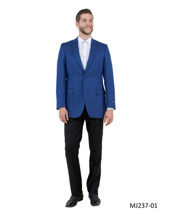 Tazzio Men's Blue Tuxedo-Inspired Sport Coat – Notch Lapel Tailored Blazer