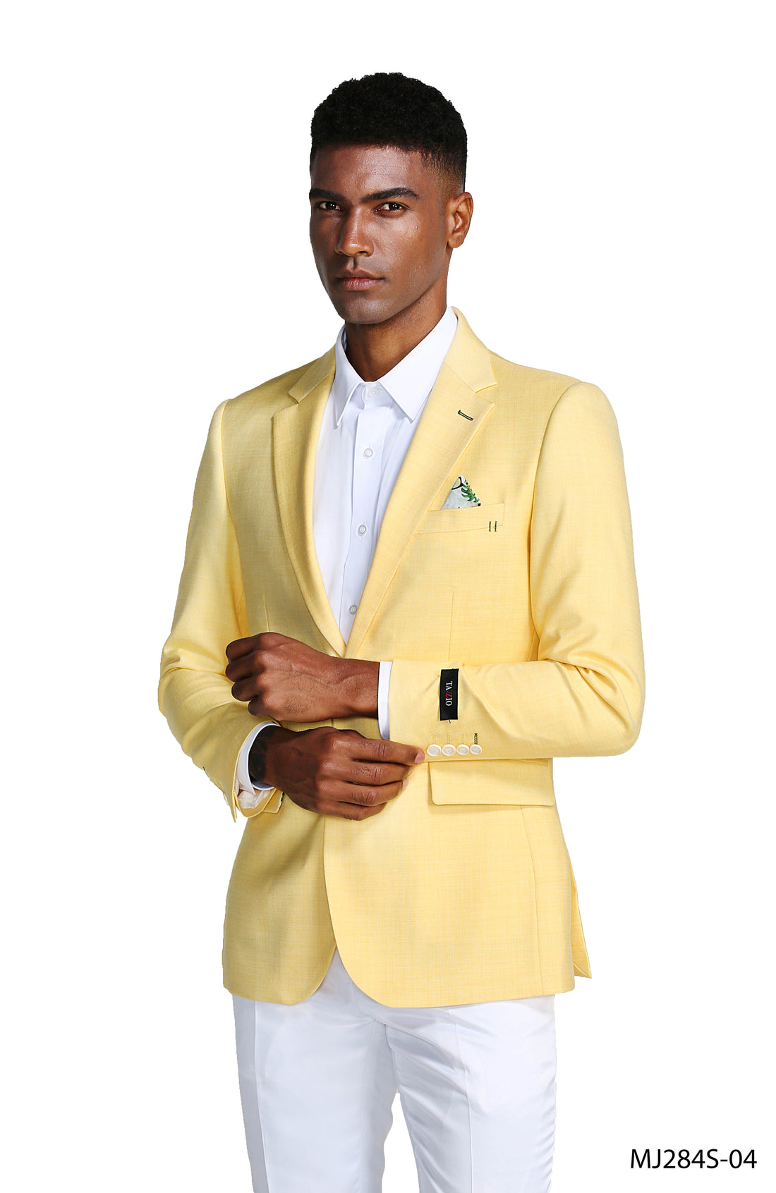 Tazzio Men's Lemon Slim-Fit Notch Lapel Blazer – Two-Button Sport Coat