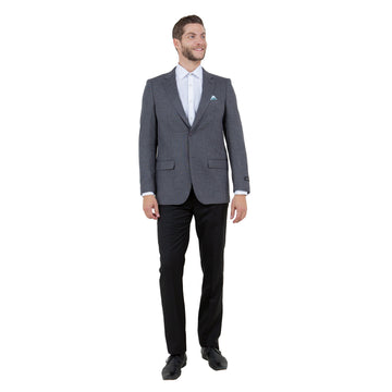 Tazzio Men's Grey Linen-Look Slim-Fit Blazer – Two-Button Notch Lapel Sport Coat