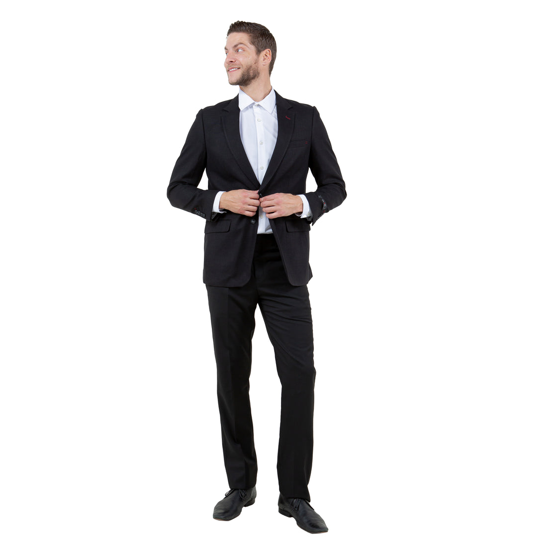 Tazzio Men's Black Linen-Look Slim-Fit Blazer – Two-Button Notch Lapel Sport Coat