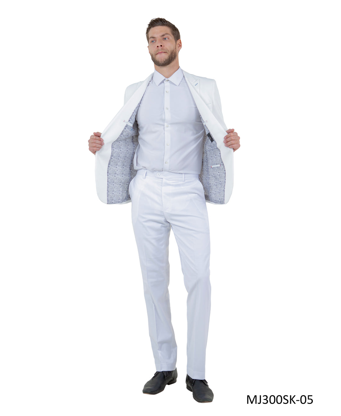 Tazzio Men's White Skinny Fit Suit Blazer – Peak Lapel One-Button Jacket