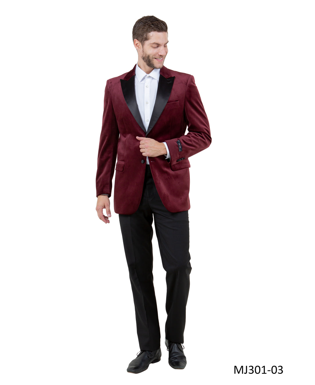 Tazzio Men's Burgundy Velvet Slim-Fit Blazer – Satin Shawl Collar Formal Jacket