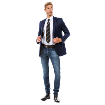 Zegarie Men's Tailored-Fit Navy Suit Jacket – Notch Lapel Suit Separate
