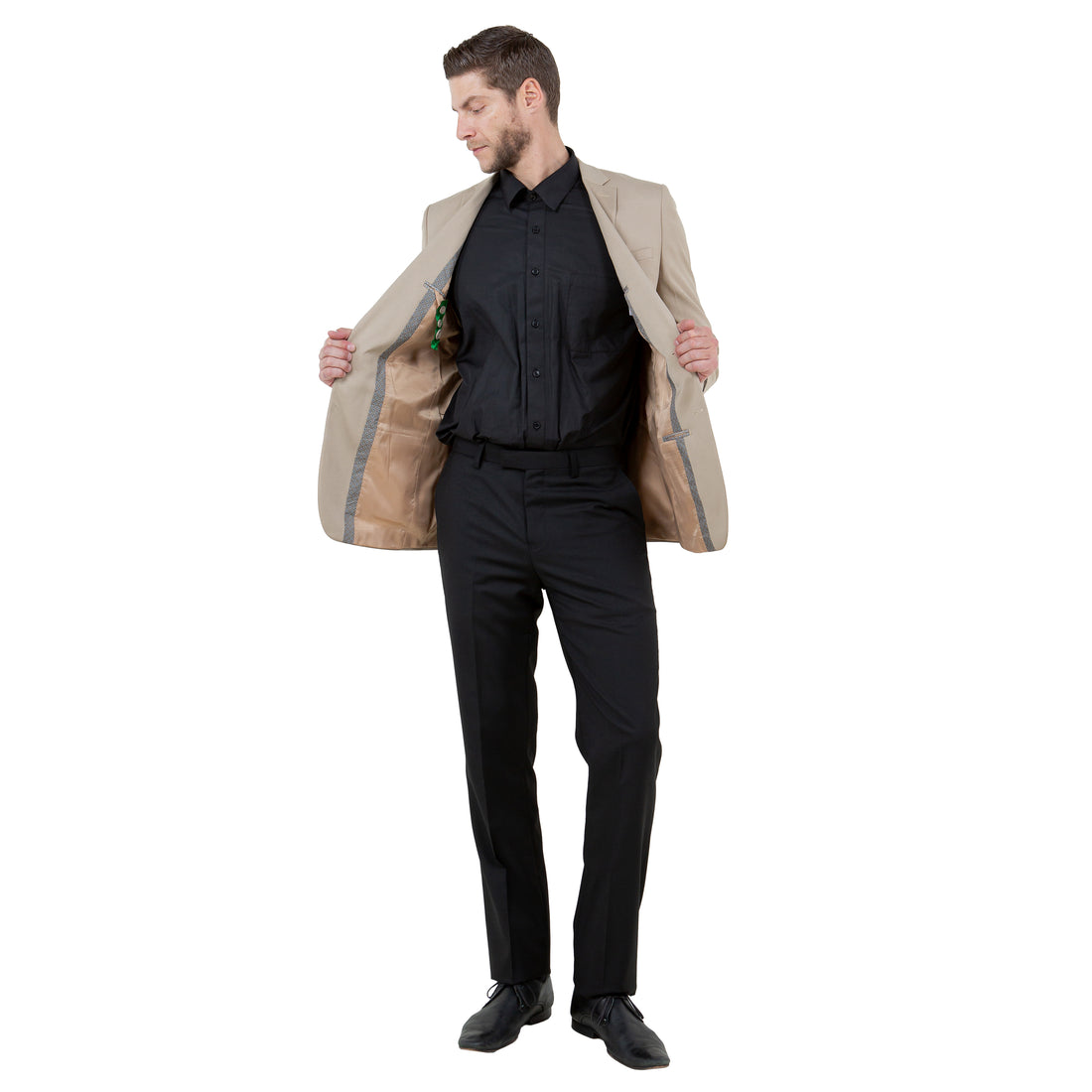 Zegarie Men's Tailored-Fit Tan Suit Jacket – Notch Lapel Suit Separate