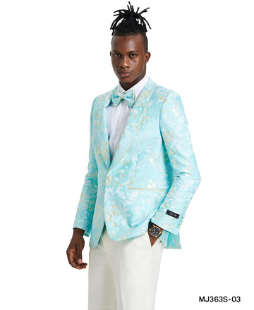 Zegarie Men's Mint Plaid Sport Coat – Modern Fit Two-Button Blazer