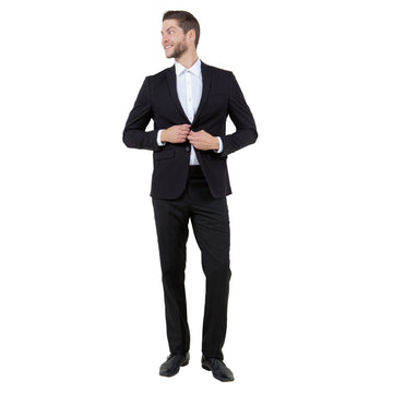 Zegarie Men's Black Single-Breasted Suit Jacket – Two-Button Notch Lapel Blazer