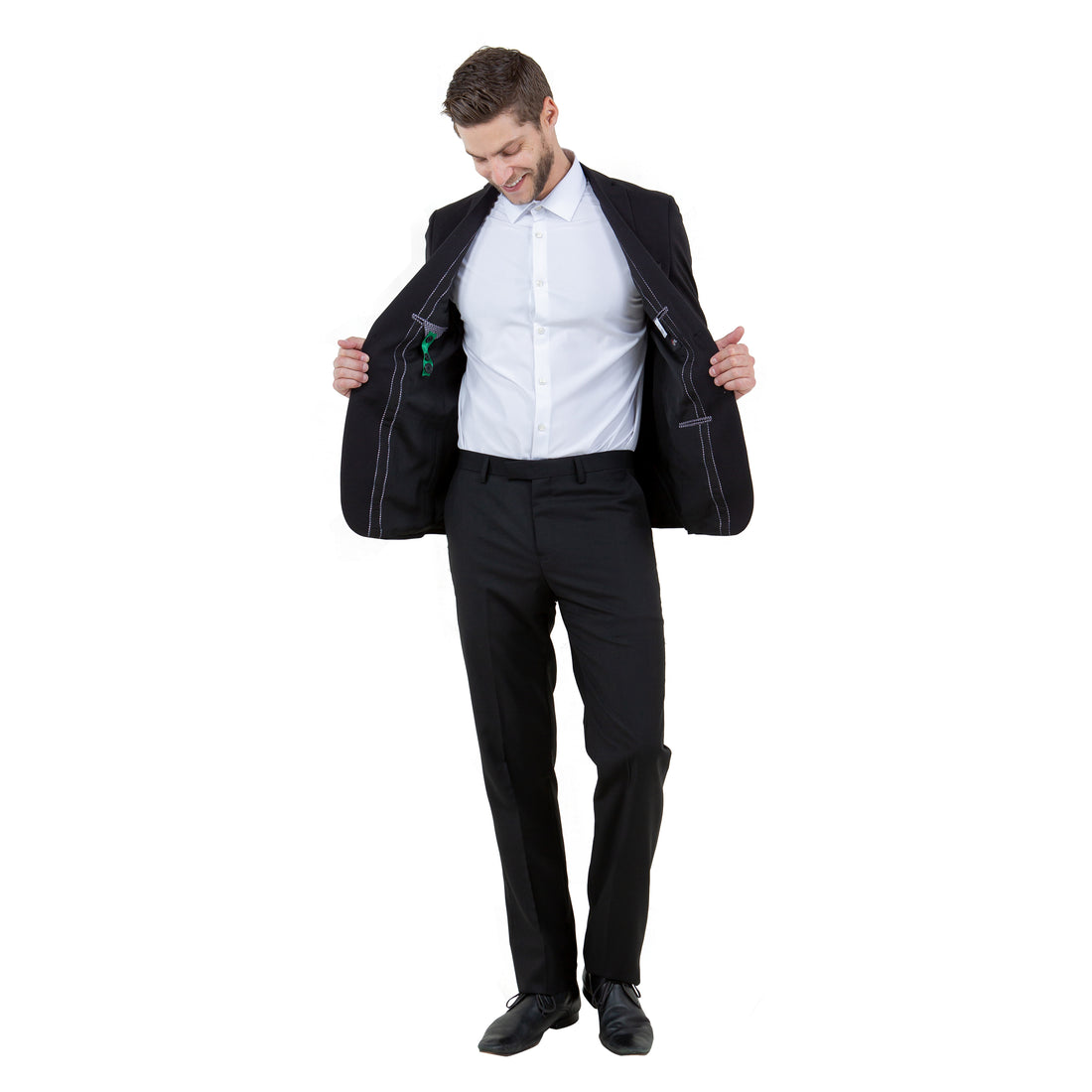 Zegarie Men's Black Single-Breasted Suit Jacket – Two-Button Notch Lapel Blazer