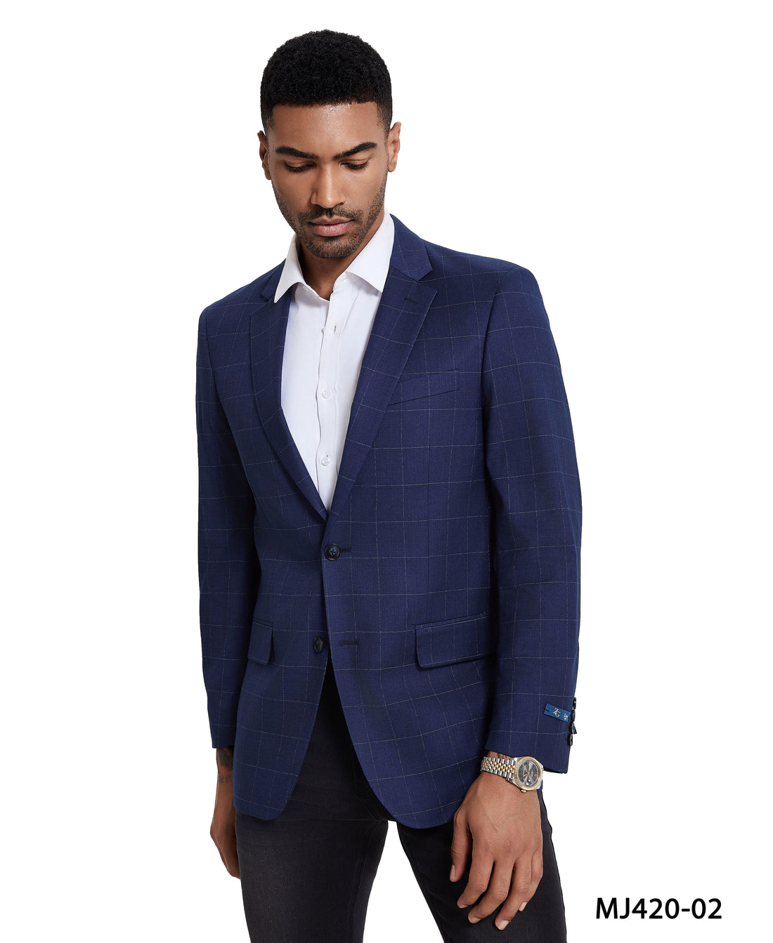 Zegarie Men's Windowpane Sport Coat – Modern Fit Notch Lapel Blazer