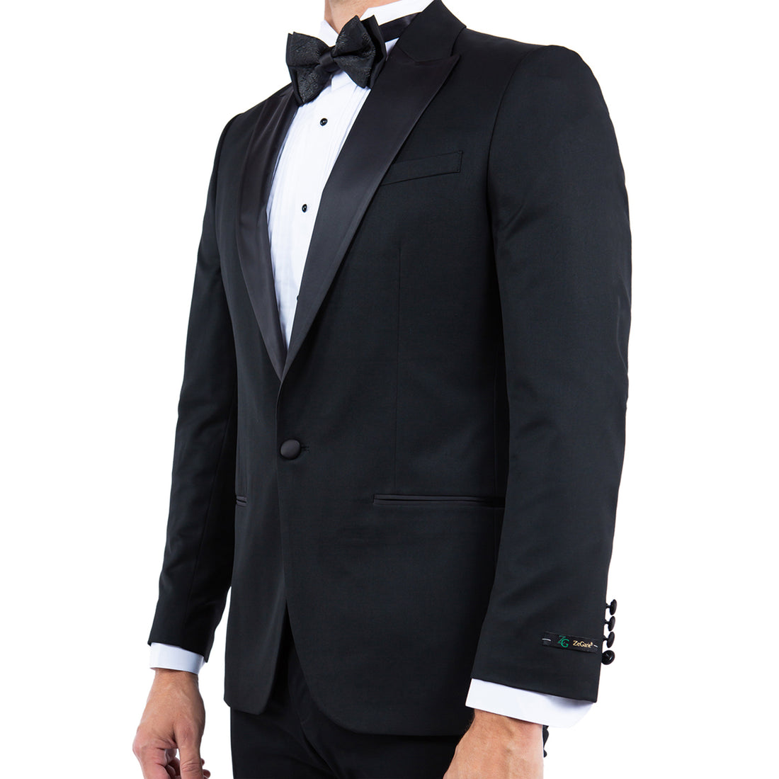 Men's Black Tailored-Fit Tuxedo Jacket – Black Satin Shawl Collar Formal Blazer