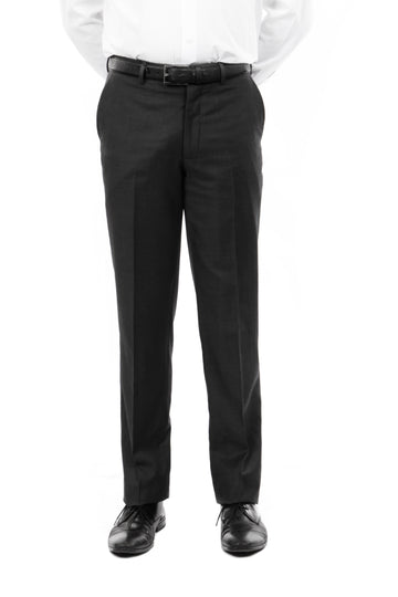 Tazzio Men's Black Skinny Fit Dress Pants – Hemmed Flat Front Formal Trousers