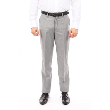 Tazzio Men's Light Grey Skinny Fit Dress Pants – Hemmed Flat Front Formal Trousers