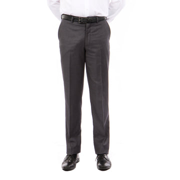Tazzio Men's Dark Grey Skinny Fit Dress Pants – Hemmed Flat Front Formal Trousers