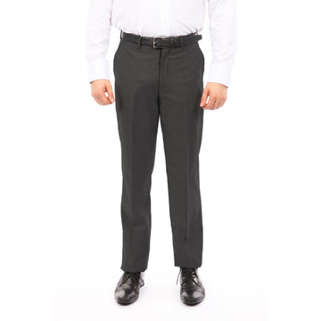 Tazzio Men's Grey Skinny Fit Dress Pants – Hemmed Flat Front Formal Trousers